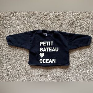 Petit Bateau Kids Navy Sweatshirt with White Print